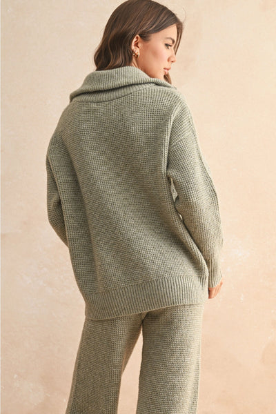 Waffle Half Zip Up Knit