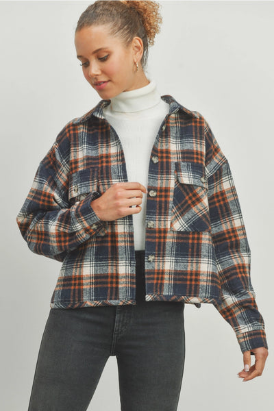Plaid Crop Fall Shacket