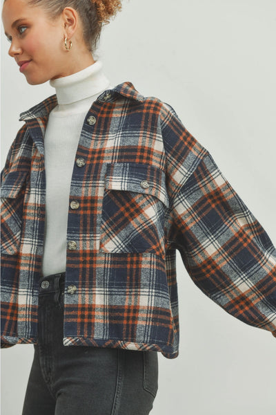 Plaid Crop Fall Shacket