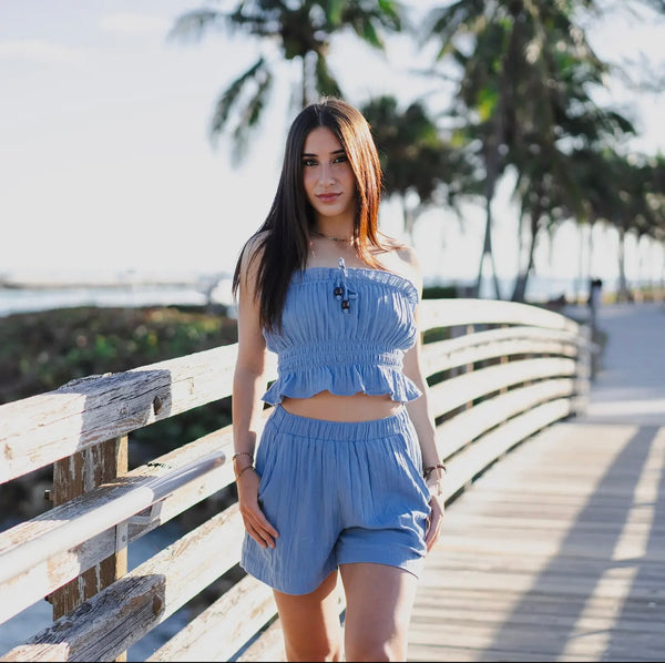 Coastal Tube Top - Blue