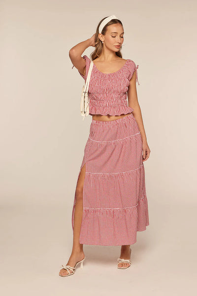 Alexandria Skirt - Red Gingham