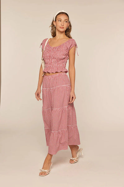 Alexandria Skirt - Red Gingham