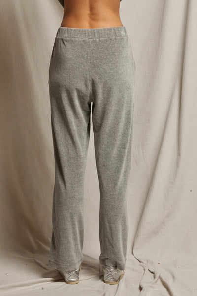 Holly velour relaxed leg sweatpant - heather Gray