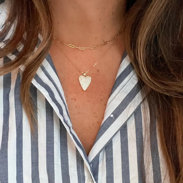 One Love Heart Cz Necklace Gold Filled