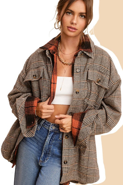 Vintage Inspired Plaid Shacket with Pockets