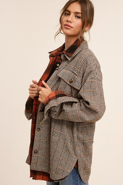 Vintage Inspired Plaid Shacket with Pockets