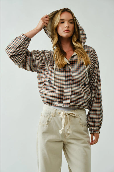 Relaxed Fit Plaid Jacket