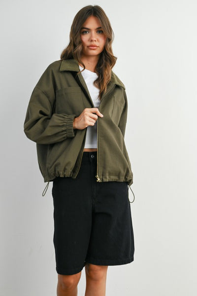 Jennas Canvas and CorduroyCollared Jacket