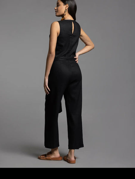 Uptown Jumpsuit Tie Waist and Pockets