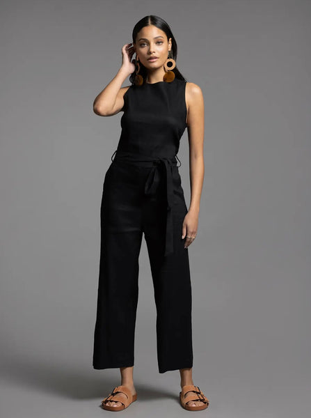 Uptown Jumpsuit Tie Waist and Pockets
