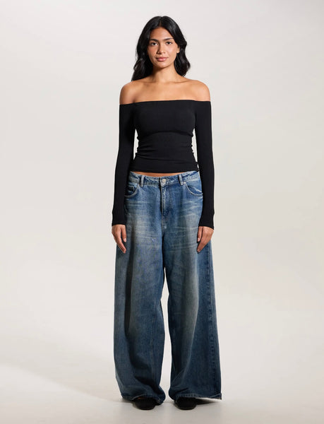 Ribbed Off the Shoulder Brami Top
