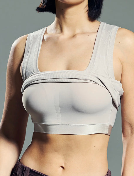 Chunky Ribbed Brami Tank - Stone