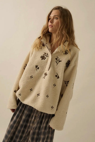 Jen’s Embroidered Fleece Pullover