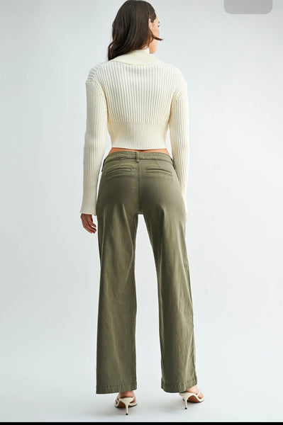 Stretch Twill Slim Wide Trouser