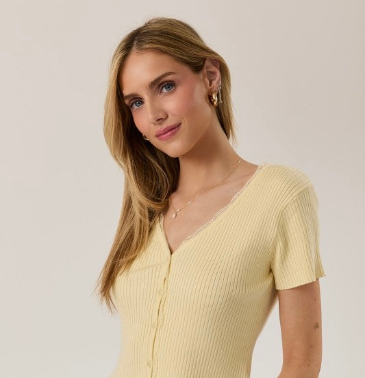 Harlow Cardigan with Lace Detail