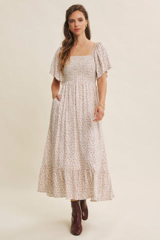 Sabrina Floral Smocked Dress With Pockets