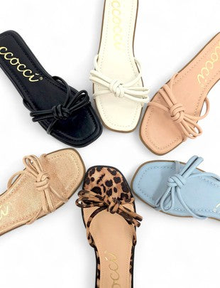 Ciara Bow Tie Slip on Sandal - Leopard