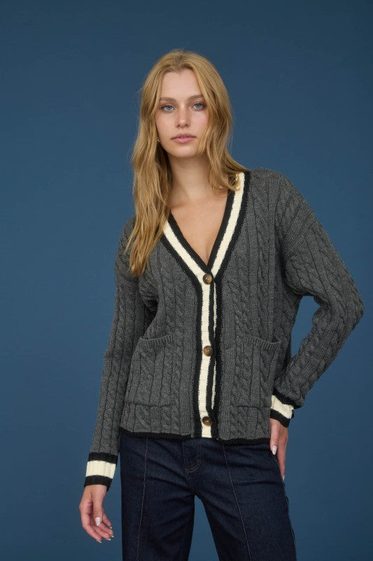 Boyfriend Cable Knit Cardigan