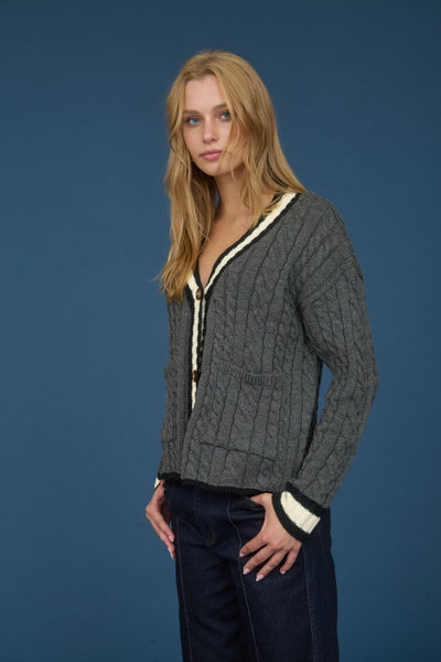 Boyfriend Cable Knit Cardigan