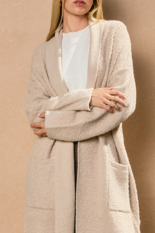 Liz Open Front Long Cardigan