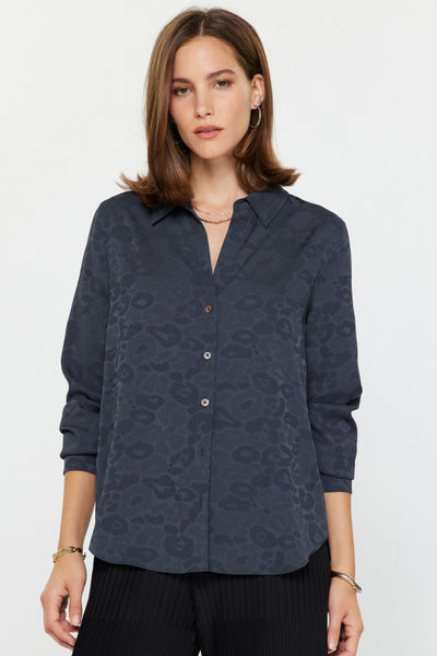Hannahs Jacquard Animal Print Blouse