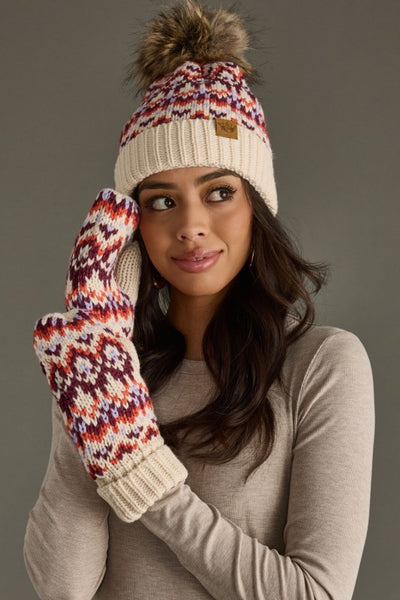 Cable Fleece Lined Mittens