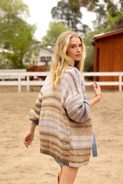 Cheryl Neutral Striped Cardigan