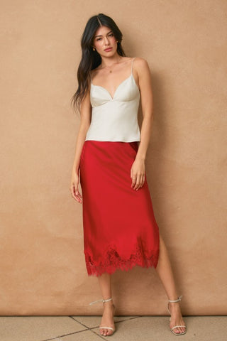 Deidra’s Satin and Lace Pencil Skirt