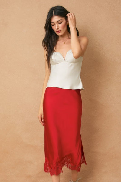 Deidra’s Satin and Lace Pencil Skirt