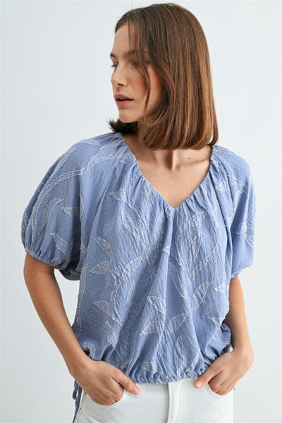 V-Neck Blouse with Waist Tie Detail