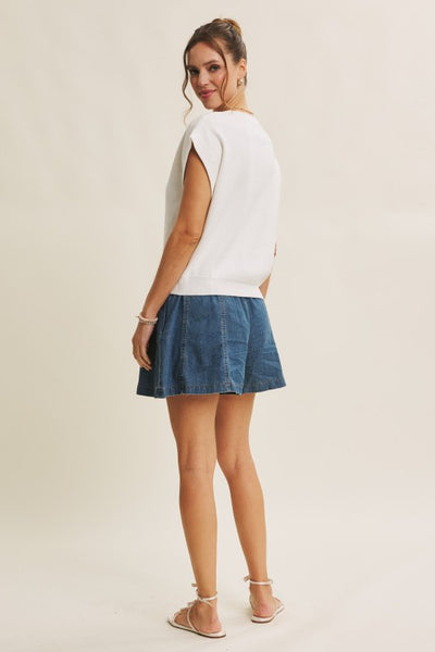 Shari’s Cotton Sweater Vest - Ivory