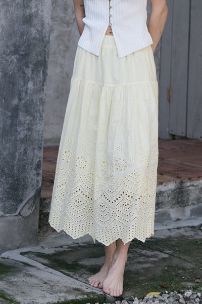 Tiered Eyelet Skirt