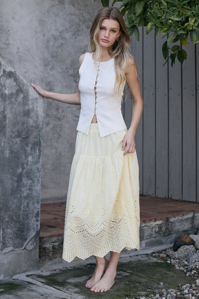 Tiered Eyelet Skirt