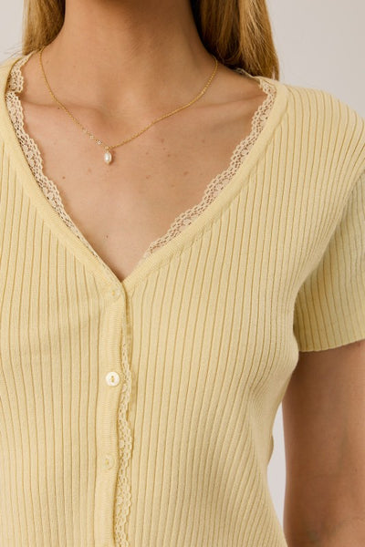 Harlow Cardigan with Lace Detail