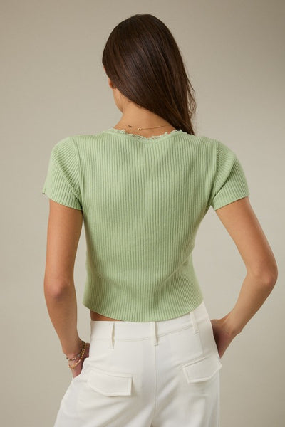 Harlow Cardigan with Lace Detail