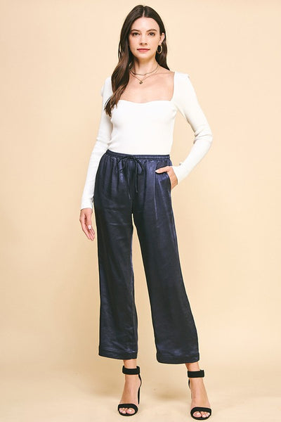 Slim Straight Navy Pants