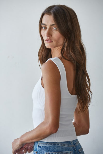 Ribbed Tank Top - White