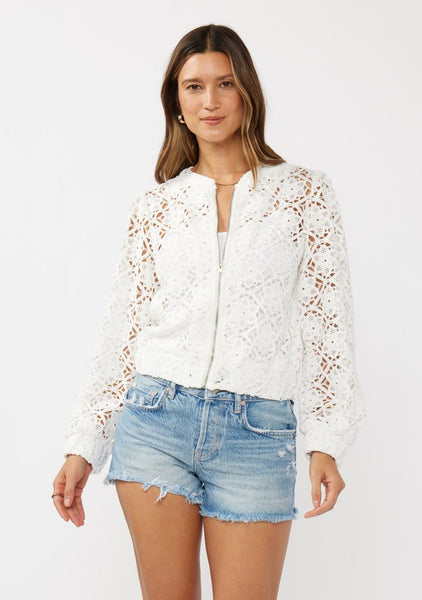 Floral Lace Bomber Jacket