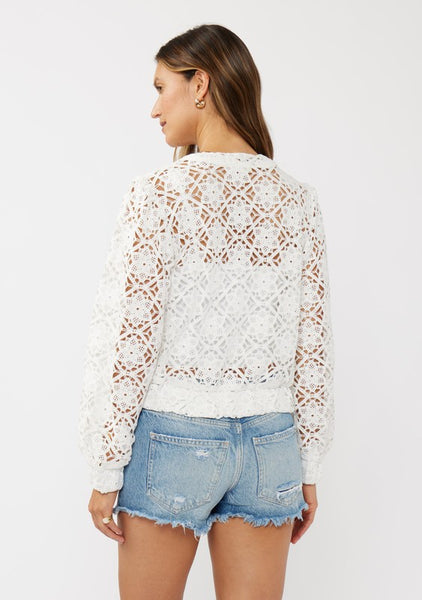 Floral Lace Bomber Jacket