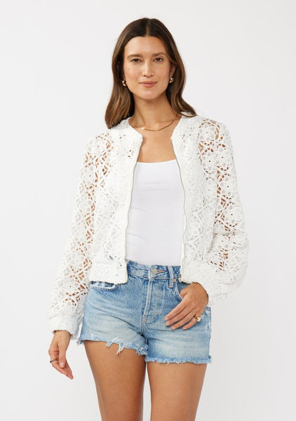 Floral Lace Bomber Jacket