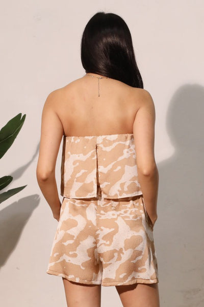 Ocean Waves Strapless Romper