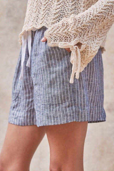 Coastal Ease Striped Linen Shorts