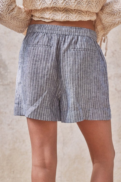 Coastal Ease Striped Linen Shorts