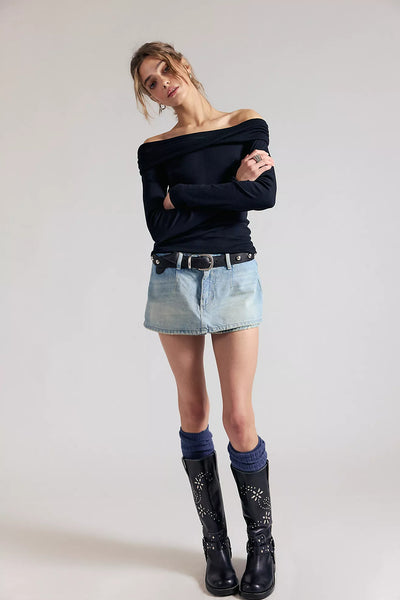 We The Free Gallivanting Peekaboo Skort - Color Aegean