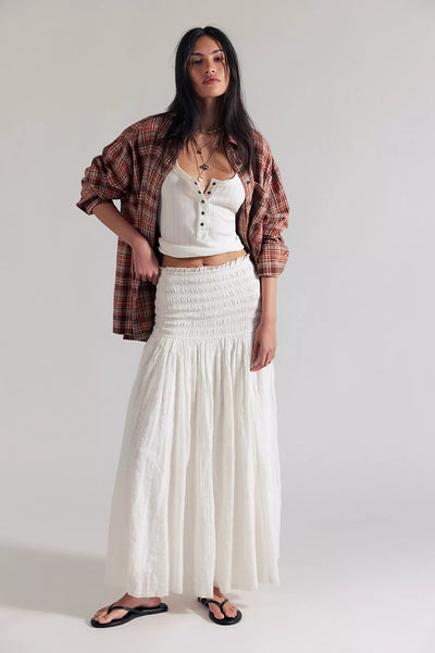 Raven Solid Convertible Maxi Skirt - Color - Ivory
