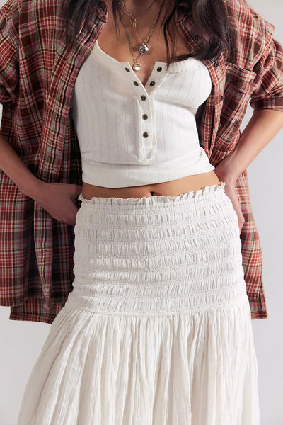 Raven Solid Convertible Maxi Skirt - Color - Ivory