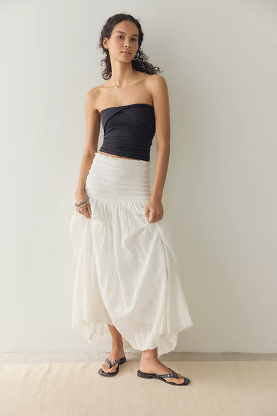 Raven Solid Convertible Maxi Skirt - Color - Ivory