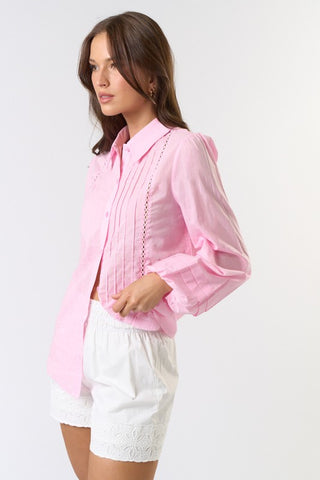 Pleat Detail Button Down Shirt