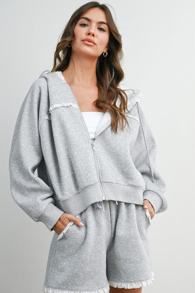 Ruffle Trim Sweatshirt