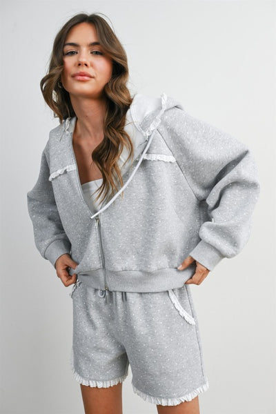 Ruffle Trim Sweatshirt